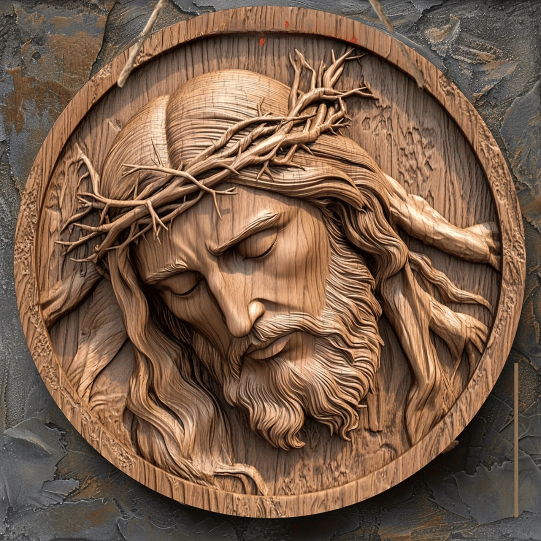 Imagem_de_Jesus_Cristo_Coroado_de_Espinhos_em_Madeira_Circular