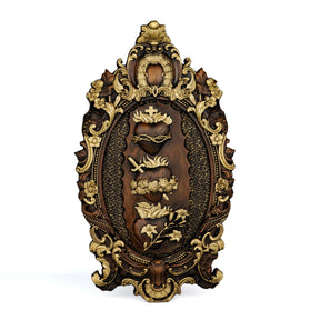 Decoracao_Tres_Coracoes_Sagrados_em_Madeira