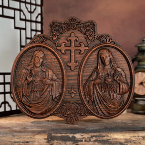 Placa_dos_Tres_Coracoes_Sagrados_em_Madeira