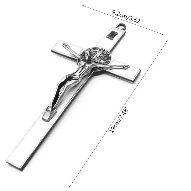 1Pc Church Relics Jesus on The Stand Cross Wall Crucifix Antique Home Chapel Decor