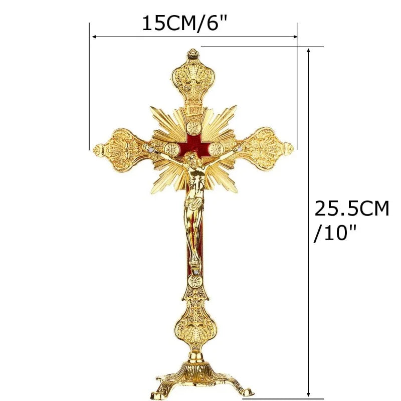 Church Relics Figurines Crucifix Jesus Christ On The Stand Cross Home Chapel Decoration Wall Crosses